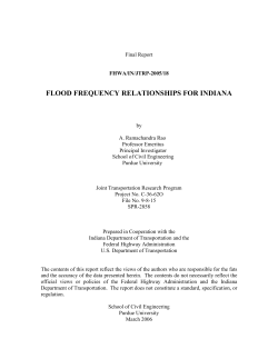 Flood Frequency Relationships for Indiana - Purdue e-Pubs