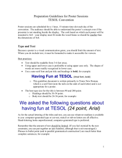 Preparation Guidelines for Poster Sessions