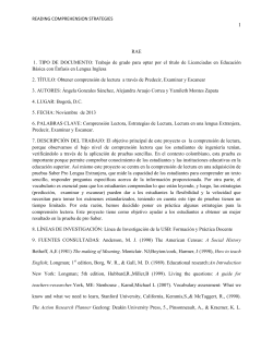 READING COMPREHENSION STRATEGIES RAE 1. TIPO DE