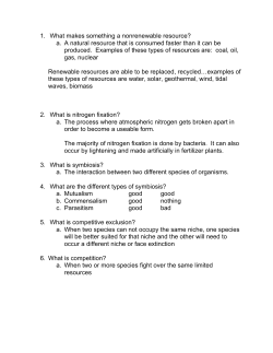 1. What makes something a nonrenewable resource? a. A natural