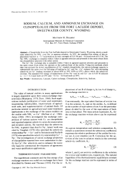 sodium, calcium, and ammonium exchange on clinoptilolite from the