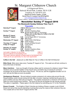 August 7th 2016 - St Margaret Clitherow Dulwich