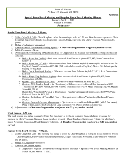 Minutes - Town of Wascott