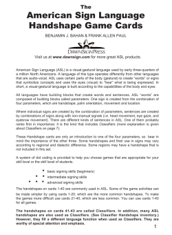 American Sign Language Handshape Game Cards