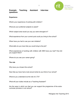 Example Teaching Assistant interview questions