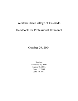 Handbook for Professional Personnel