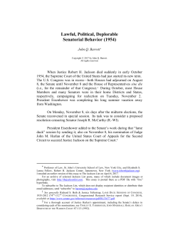 Lawful, Political, Deplorable Senatorial Behavior (1954)