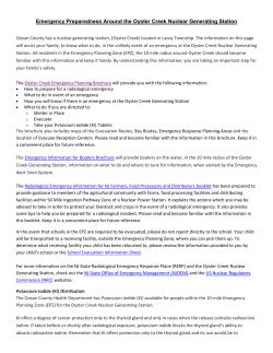Emergency Preparedness Around the Oyster Creek Nuclear