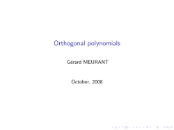 Orthogonal polynomials