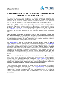 cisco names italtel as its `unified communication partner of the year`