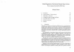 Global Regulation of the Internet Domain Name System: Michael