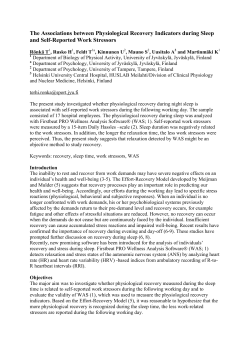 The Associations between Physiological Recovery Indicators during