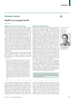 Lecture Harveian Oration Health in an unequal world