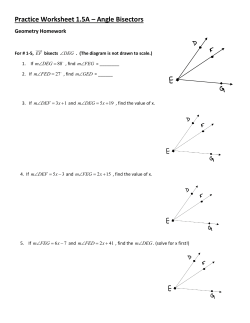 Practice Worksheet 1.5A &ndash; Angle Bisectors