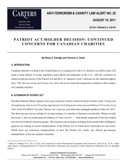 charity law bulletin - Carters Professional Corporation