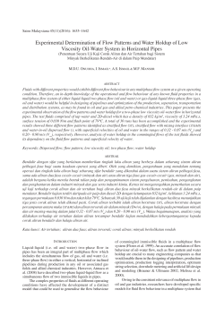 Experimental Determination of Flow Patterns and Water Holdup of