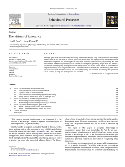 The virtues of ignorance - Williams Sites