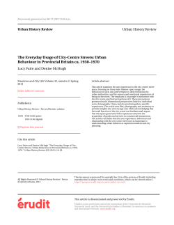 The Everyday Usage of City-Centre Streets: Urban