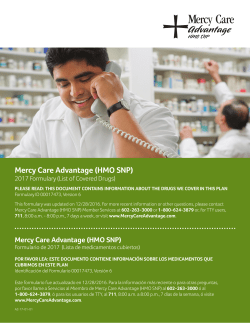 MCA Monthly Formulary 2017 January