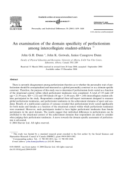 An examination of the domain specificity of perfectionism among