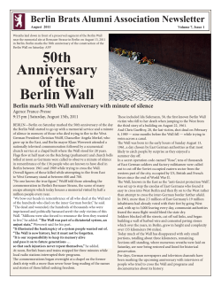 50th Anniversary of the Berlin Wall