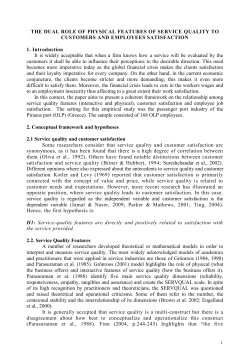 1 THE DUAL ROLE OF PHYSICAL FEATURES OF SERVICE