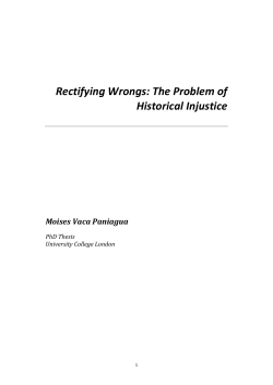 Rectifying Wrongs: The Problem of Historical Injustice
