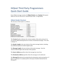 HiQnet Third Party Programmers Quick