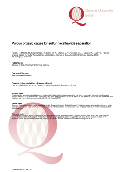 Porous organic cages for sulfur hexafluoride separation