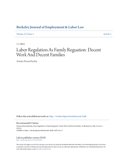 Labor Regulation As Family Reguation