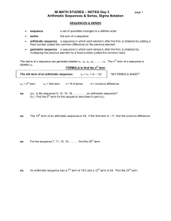 Arithmetic Sequences and Series