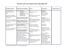 Second Grade Government and Leadership Unit