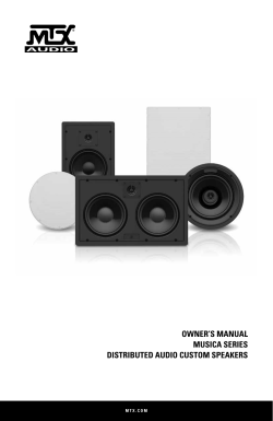owner`s manual musica series distributed audio custom