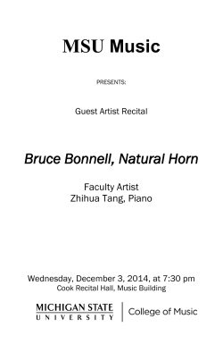 Bruce Bonnell, horn - MSU College of Music