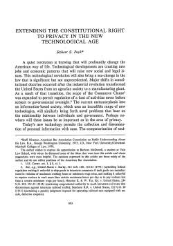 extending the constitutional right to privacy in the new technological