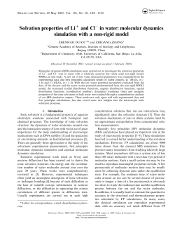 Solvation properties of Li and Cl in water: molecular dynamics