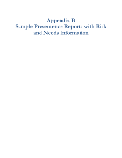 Appendix B Sample Presentence Reports with Risk and Needs