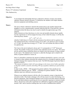 Physics 197: Radioactivity Page 1 of 8 San Diego Mesa College