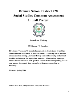 Fall Pretest - Bremen High School District 228