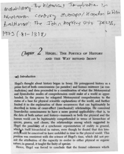 Chapter Z. HEGEL. THE POETICS OF HISTORY AND THE WAY