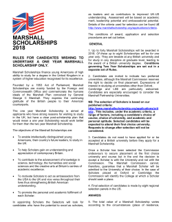 Rules for One Year Marshall Scholarship