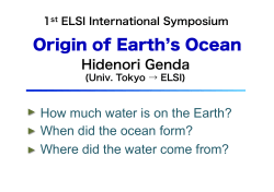 Origin of Earth s Ocean