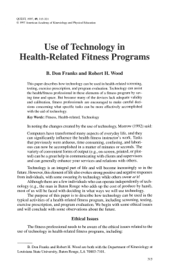 Use of Technology in Health-Related Fitness Programs