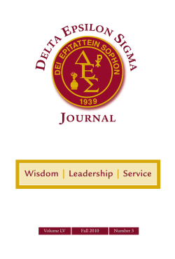 elta Epsilon Sigma Journal Volume LV Number 3 Fall 2010
