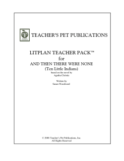 TEACHER`S PET PUBLICATIONS LITPLAN TEACHER