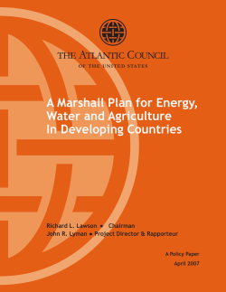 A Marshall Plan for Energy, Water and Agriculture in Developing