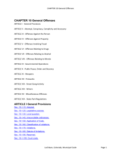 CHAPTER 10 General Offenses