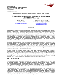 Thermophilic Bioleaching of Chalcopyrite Concentrates