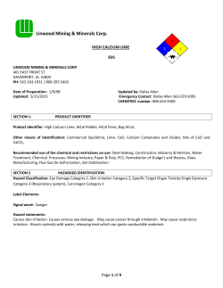 SDS - High Calcium Lime