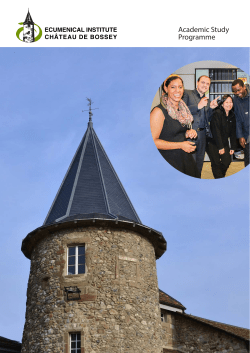 Academic Study Programme - Ecumenical Institute at Bossey